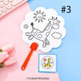  Quạt tay tự tô có hình sẵn, sáng tạo trẻ em DIY 17.5cm 