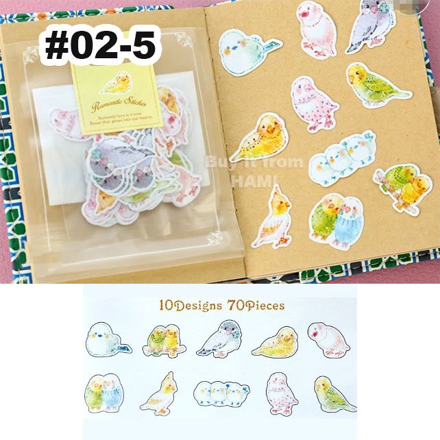  Bộ 70 sticker trang trí sổ tay, scrapbook, lovebox, thiệp [ 002 ] 