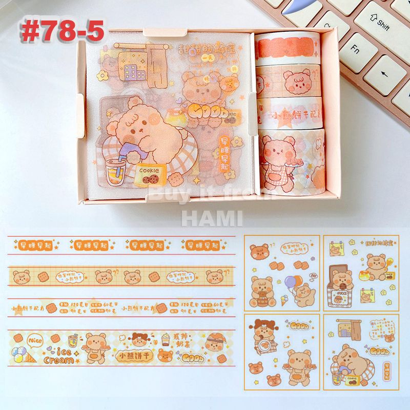  Washi tape phim hoạt hình dễ thương pastel  trang trí sổ tay, planner, scrapbook, bullet journal… [ 078 ] 