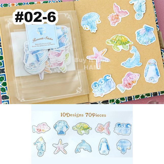  Bộ 70 sticker trang trí sổ tay, scrapbook, lovebox, thiệp [ 002 ] 