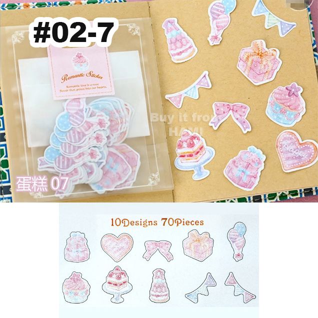  Bộ 70 sticker trang trí sổ tay, scrapbook, lovebox, thiệp [ 002 ] 