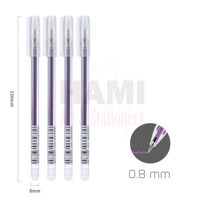  Bút bi nước mực gel bấm nhiều màu 0.8 mm nhanh khô viết đều trơn tru lâu hết mực chất lượng cao 