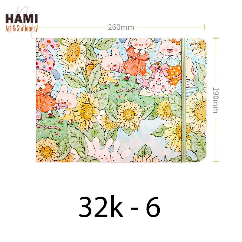  Sổ vẽ nước khổ 32K bìa handmade gáy may vân Hot định lượng 300gsm 20 tờ 