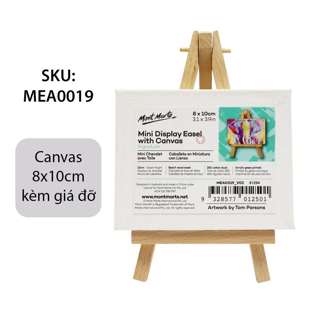  Toan Vẽ Mini Mont Marte Kèm Giá - Mini Display Easel With Canvas 