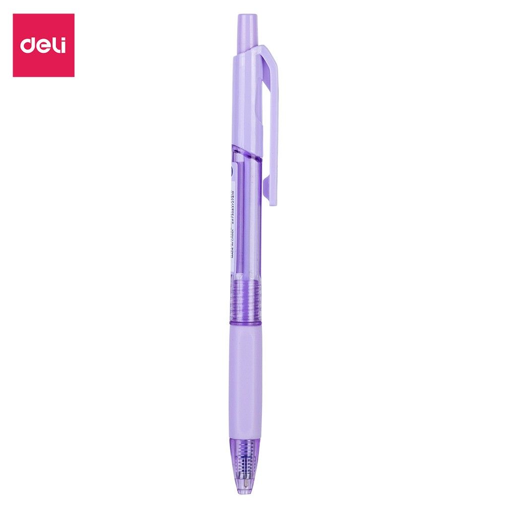  Bút bi bấm văn phòng mực xanh ngòi 0.7mm Deli giá rẻ viết nét đều trơn tru cho học sinh có đệm tay cao su EQ199 