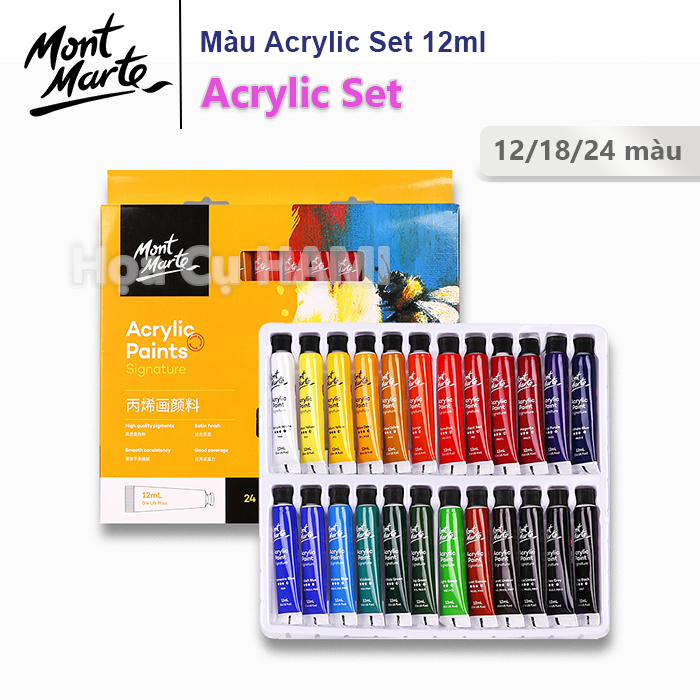  Màu Acrylic Mont Marte tuýp 12ml 