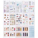  Sticker bộ 30 tờ chủ đề - Gió Nhẹ - trang trí scrapbook, sổ tay planner, … [18-02] 