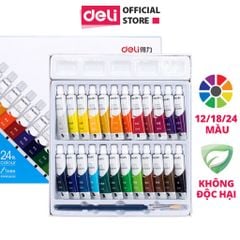  Màu nước dạng tuýp 5ml Deli - 12 màu/18 màu/24 màu - 73859 / 73860 / 73861 