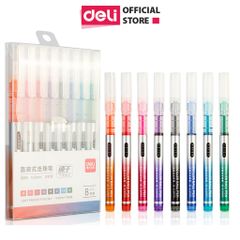  Bút gel nhiều màu Deli - 0.5mm - Mực trơn đều - 8 màu 8 chiếc/Hộp - 1 hộp - S855 