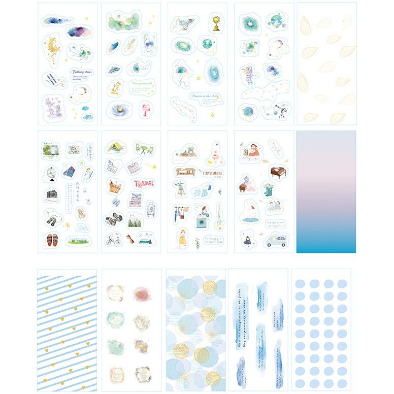  Sticker bộ 30 tờ chủ đề - Giấc mơ - trang trí scrapbook, sổ tay planner, … [18-05] 