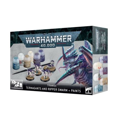  Warhammer 40,000 Tyranids: Termagants and Ripper Swarm + Paints Set 