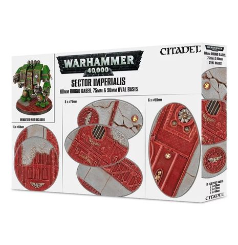  Warhammer 40,000 Sector Imperialis Citadel  60mm Round Bases and 75mm x90mm Oval Base 