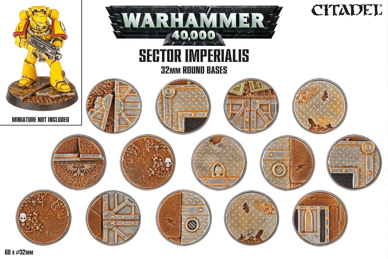  Warhammer 40,000 Sector Imperialis Citadel  32mm Round Bases 