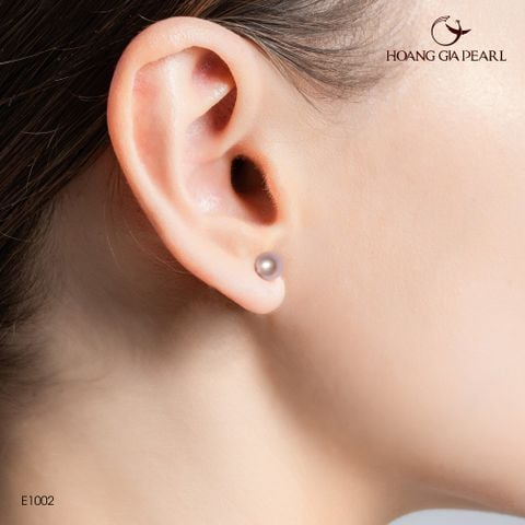 Bông tai ngọc trai E1002 màu tím