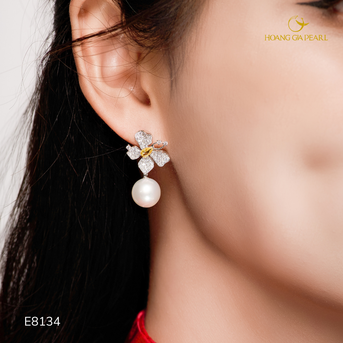 BÔNG TAI NGỌC TRAI E8134 - NGỌC SOUTHSEA TRẮNG