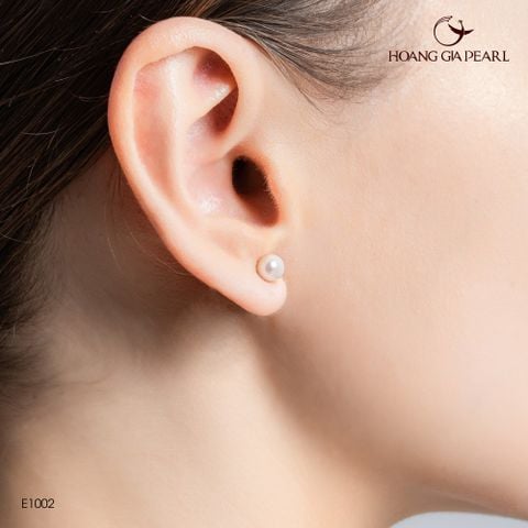 Bông tai ngọc trai E1002 màu trắng