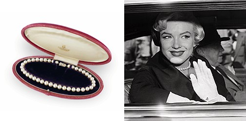 Chuỗi ngọc trai của Marilyn Monroe, do Joe DiMaggio - chồng bà tặng nhân dịp tuần trăng mật tại Nhật Bản(1954) chuoi ngoc trai cua marilyn monroe do joe dimaggio chong ba tang nhan dip tuan trang mat tai nhat ban (1954)
