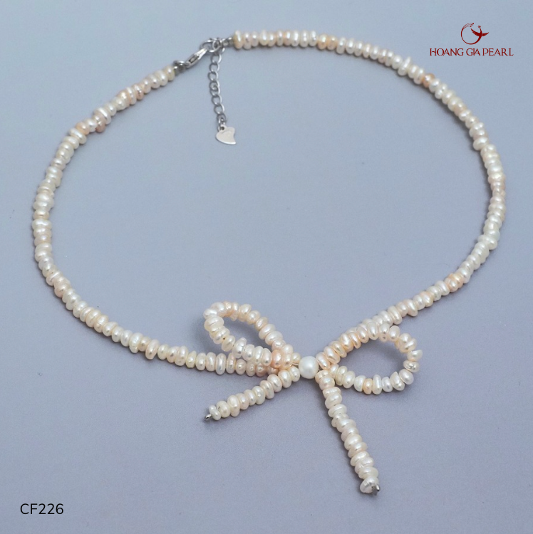 CHUỖI CỔ NGỌC TRAI CF226 - NGỌC F TRẮNG