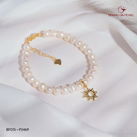 CHUỖI TAY NGỌC TRAI BF015 ĐÍNH MẶT P3474