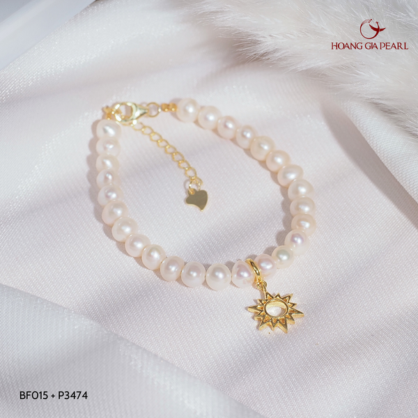 CHUỖI TAY NGỌC TRAI CF015 + ĐÍNH MẶT P3474