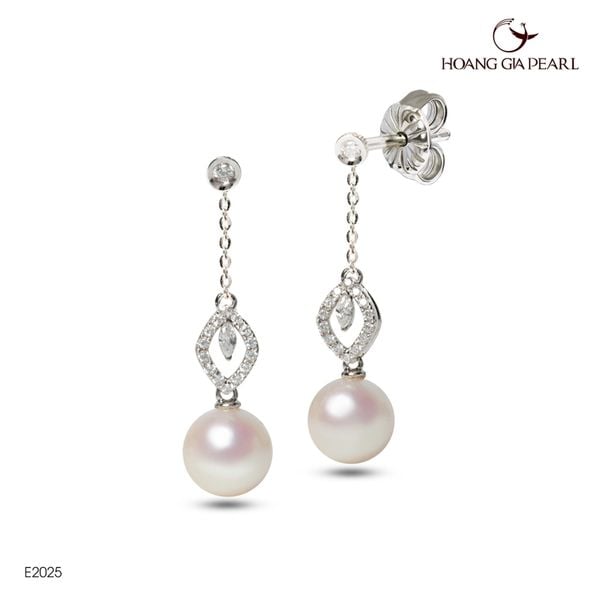 Bông tai ngọc trai Akoya Trắng 7-8mm E2025W2A11W038002Z032