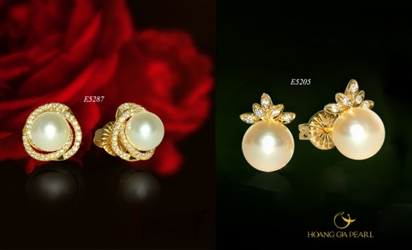 Cặp đôi bông tai ngọc trai của Hoàng Gia Pearl là một trong những trang sức được lòng phái đẹp. bong tai ngoc trai
