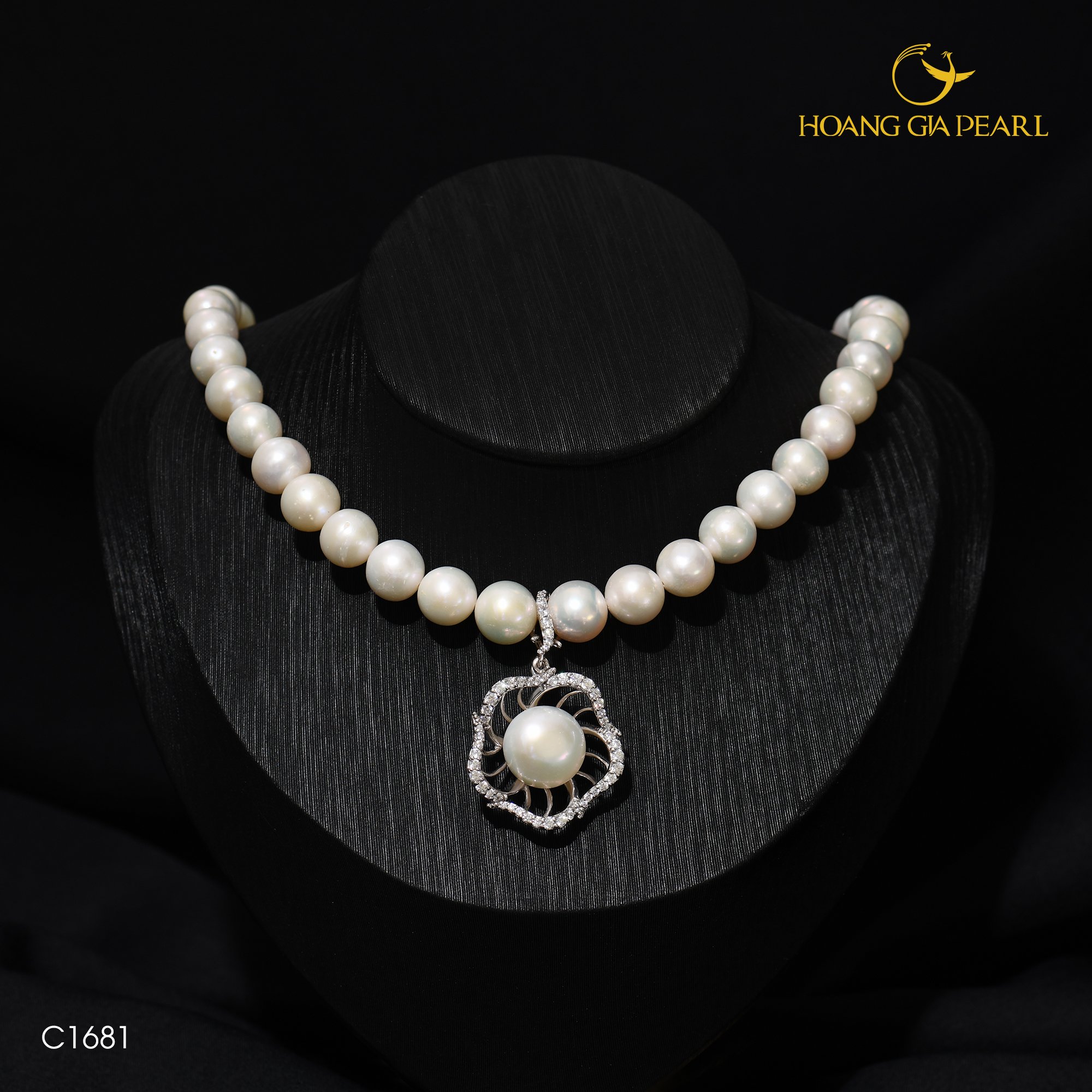Chuỗi cổ ngọc trai đính mặt P3446