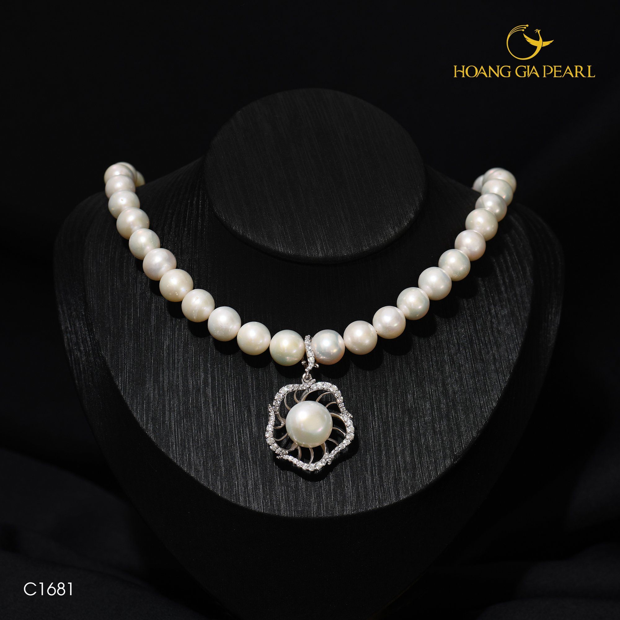 Chuỗi cổ ngọc trai đính mặt P3446