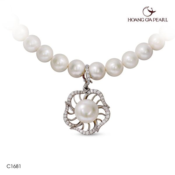 Chuỗi cổ ngọc trai đính mặt P3446