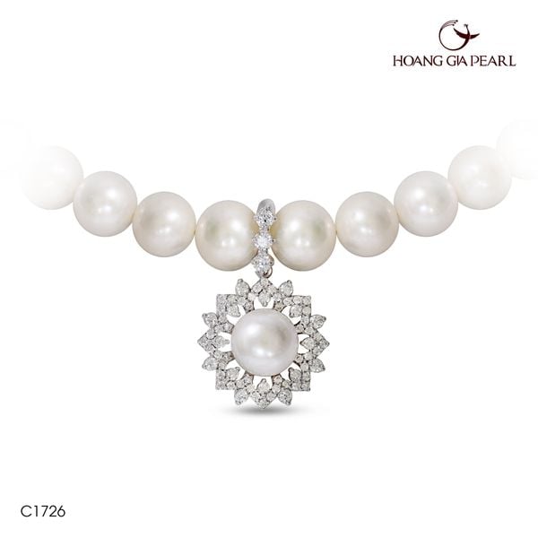 Chuỗi cổ ngọc trai đính mặt P3448