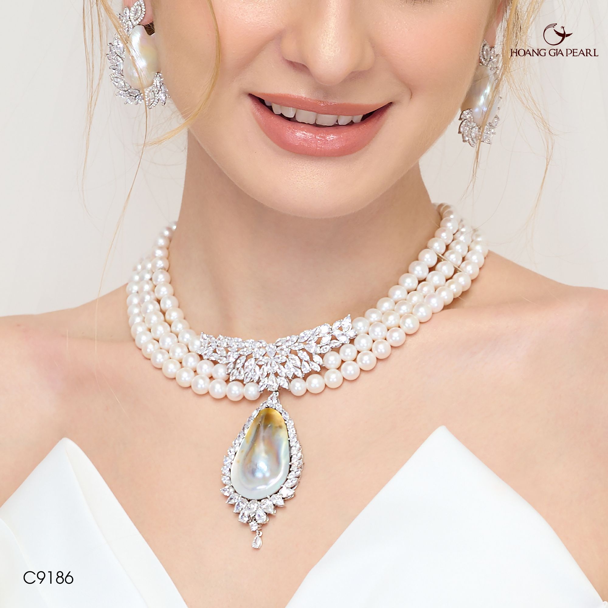 Chuỗi cổ ngọc trai C9186
