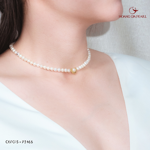 CHUỖI CỔ NGỌC TRAI CF015 ĐÍNH MẶT P3467