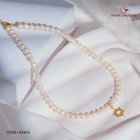 CHUỖI CỔ NGỌC TRAI C1101 ĐÍNH MẶT P3474