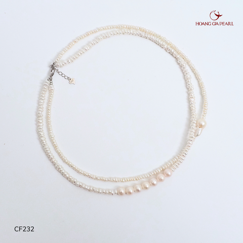 CHUỖI CỔ NGỌC TRAI CF232 - NGỌC F TRẮNG