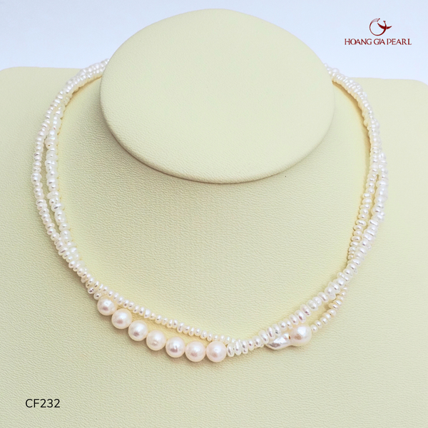 CHUỖI CỔ NGỌC TRAI CF232 - NGỌC F TRẮNG