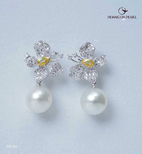 BÔNG TAI NGỌC TRAI E8134 - NGỌC SOUTHSEA TRẮNG