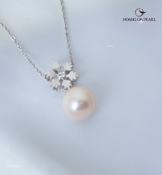 MẶT DÂY CHUYỀN NGỌC TRAI P8133 - NGỌC F TRẮNG