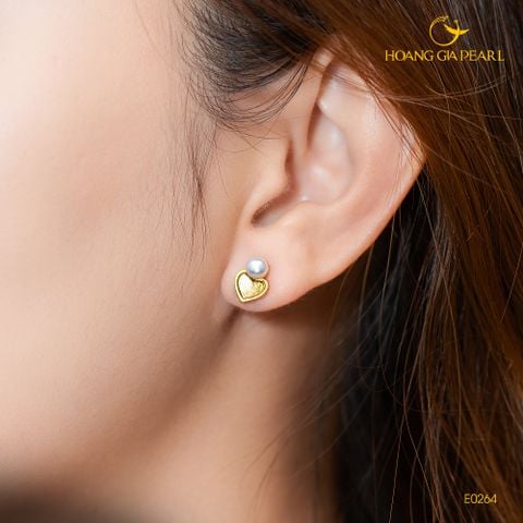 Bông tai ngọc trai "Heart of Pearl" E0264