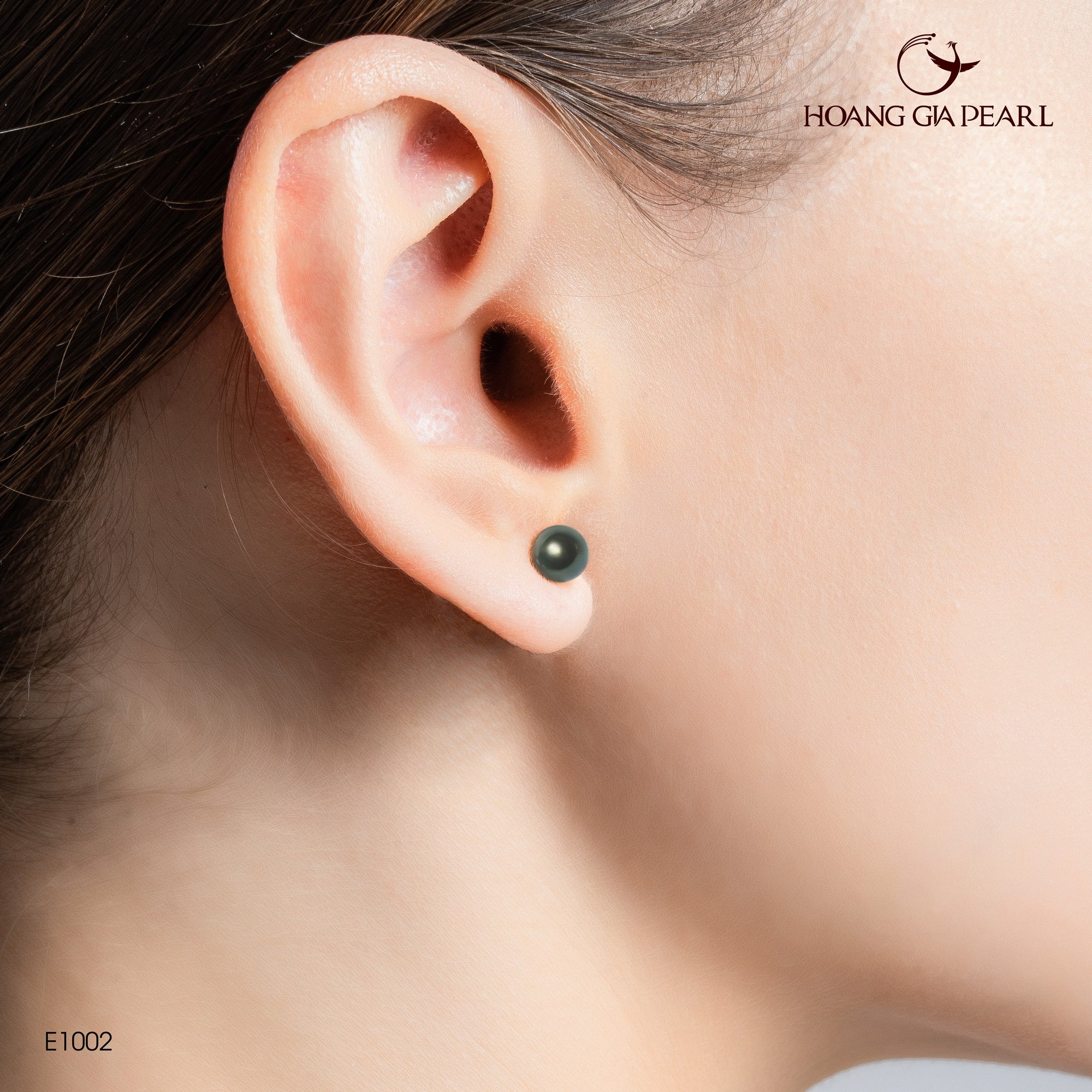 Bông tai ngọc trai E1002  màu đen