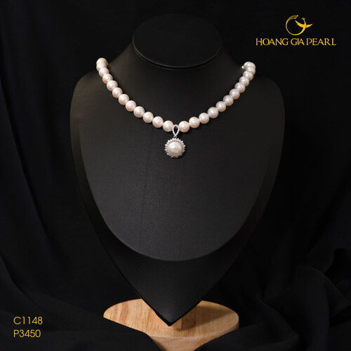 Chuỗi cổ ngọc trai đính mặt P3450