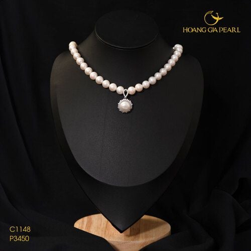 Chuỗi cổ ngọc trai đính mặt P3450