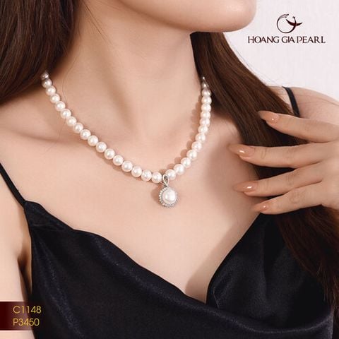 Chuỗi cổ ngọc trai đính mặt P3450