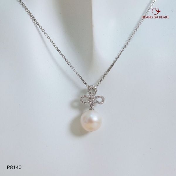 MẶT DÂY CHUYỀN NGỌC TRAI P8140 - NGỌC F TRẮNG