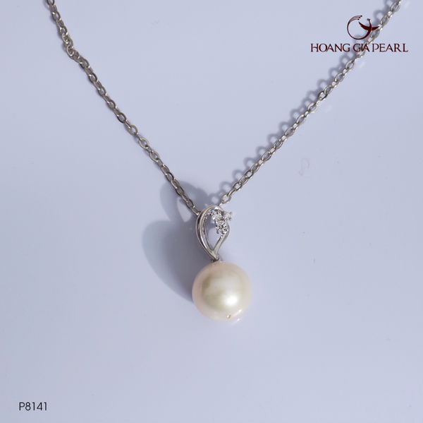 MẶT DÂY CHUYỀN NGỌC TRAI P8141 - NGỌC F TRẮNG