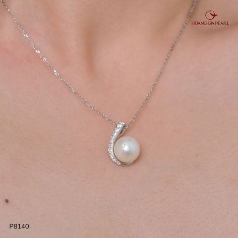 MẶT DÂY CHUYỀN NGỌC TRAI P8142 - NGỌC F TRẮNG