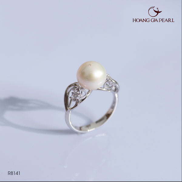 NHẪN NGỌC TRAI R8141 - NGỌC F TRẮNG