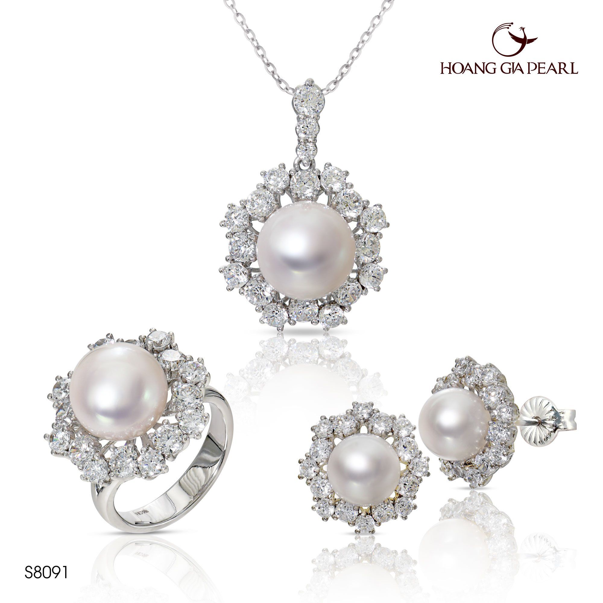 Bộ trang sức ngọc trai S8091W