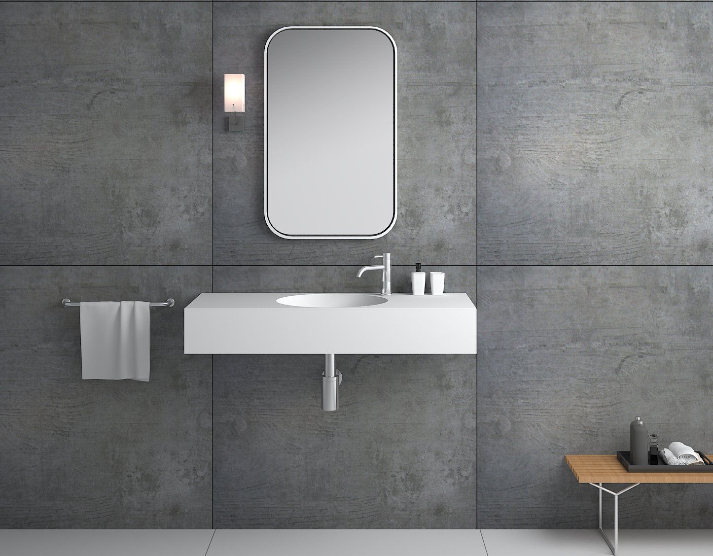  Chậu rửa đôi treo tường Solid Surface Bss-416 