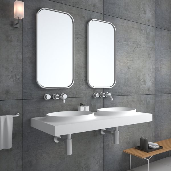  Chậu rửa đôi treo tường Solid Surface Bss-420 