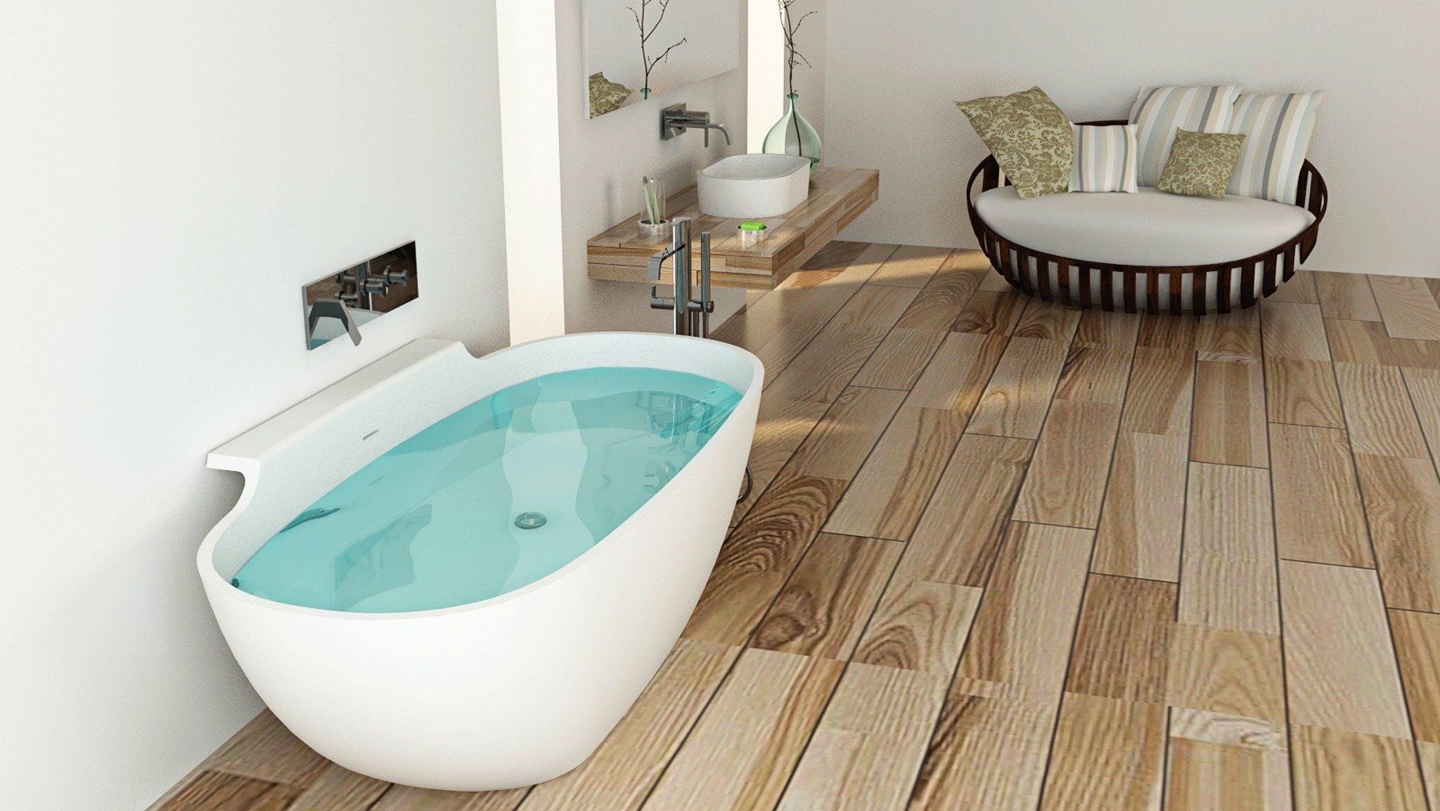  Bathtub Solid Surface Bs-607 